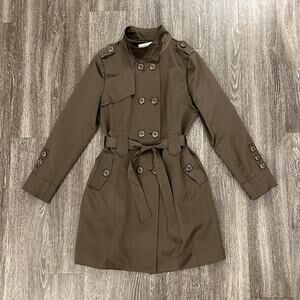 EUC Max Mara Brown Taupe Trench Coat XL Belted Double Breasted Classic Outerwear